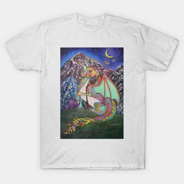 Colorful Dragon T-Shirt by fun chaos amy